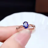 S925 18K Gold Plated Adjustable Ring Setting 4x6mm Oval Ruby/Sapphire/Emerald