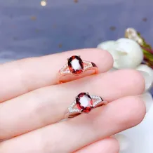 S925 18K Gold Plated Adjustable Ring Setting - 6x8mm Oval Ruby/Sapphire/Emerald