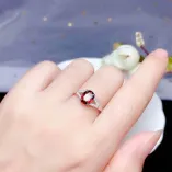 S925 18K Gold Plated Adjustable Ring Setting - 6x8mm Oval Ruby/Sapphire/Emerald