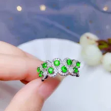 S925 18K Gold-Plated Cluster Ring Setting for 9 3mm Round Gemstones Unset