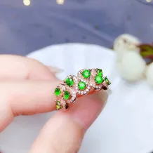 S925 18K Gold-Plated Cluster Ring Setting for 9 3mm Round Gemstones Unset