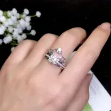 S925 18K Gold-Plated Crown-Style Ring Setting for 6.5x6.5mm (1ct) Round Moissanite