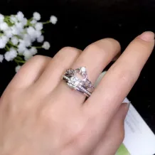 S925 18K Gold-Plated Crown-Style Ring Setting for 6.5x6.5mm (1ct) Round Moissanite