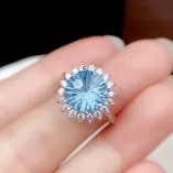 S925 18K Gold Plated Diana Ring - 8x8mm Firework Cut Topaz, Luxury Jewelry