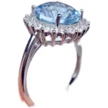 S925 18K Gold Plated Diana Ring - 8x8mm Firework Cut Topaz, Luxury Jewelry