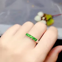 S925 18K Gold-Plated Eternity Band Setting for 5 3mm Round Gemstones