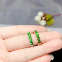 S925 18K Gold-Plated Eternity Band Setting for 5 3mm Round Gemstones