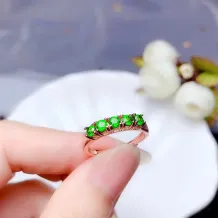 S925 18K Gold-Plated Eternity Band Setting for 5 3mm Round Gemstones