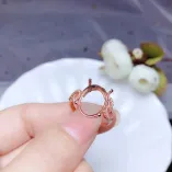 S925 18K Gold-Plated Luxury Ring Setting for 11x15mm Oval Jade/Gemstones