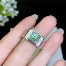 S925 18K Gold-Plated Mens Ring Setting for 6.5mm (1ct) Round Moissanite DIY