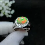 S925 18K Gold-Plated Men's Ring Setting for 9x11mm Oval Cabochon Jade & Colored Gemstones