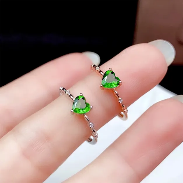 S925 18K Gold Plated Ring Setting 4-6mm Heart Gemstone/Topaz, Fairycore Style