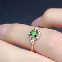 S925 18K Gold Plated Ring Setting 4x5mm Oval Ruby/Sapphire/Emerald Gemstone Mounting