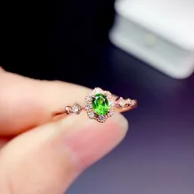 S925 18K Gold Plated Ring Setting Korean Style 3x4mm Oval Ruby/Sapphire/Emerald