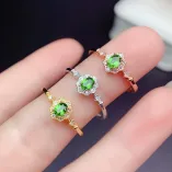 S925 18K Gold Plated Ring Setting Korean Style 3x4mm Oval Ruby/Sapphire/Emerald