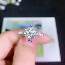 S925 18K Gold-Plated Ring Settings for 5mm (0.5ct) 6.5mm (1ct) &amp; 8mm (2ct) Round Moissanite