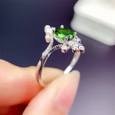 S925 18K Gold Plated Statement Ring Setting - 5x7mm Oval Ruby/Sapphire/Emerald