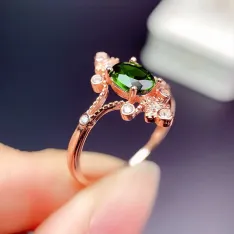 S925 18K Gold Plated Statement Ring Setting - 5x7mm Oval Ruby/Sapphire/Emerald