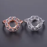 S925 18K Gold-Plated Sunflower Ring Settings For 5mm to 9mm Round Moissanite