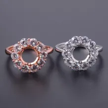 S925 18K Gold-Plated Sunflower Ring Settings For 5mm to 9mm Round Moissanite