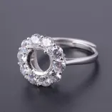 S925 18K Gold-Plated Sunflower Ring Settings For 5mm to 9mm Round Moissanite