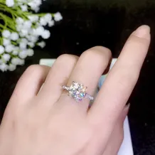 S925 18K Gold-Plated T-Style Ring Settings for 6.5 8 9mm Round Moissanite