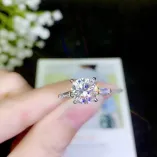 S925 18K Gold-Plated T-Style Ring Settings for 6.5 8 9mm Round Moissanite