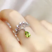 S925 18K Gold-Plated Teardrop Ring Setting 4x6 5x7 6x8mm Stones