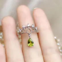 S925 18K Gold-Plated Teardrop Ring Setting 4x6 5x7 6x8mm Stones