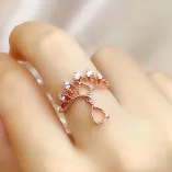 S925 18K Gold-Plated Teardrop Ring Setting 4x6 5x7 6x8mm Stones
