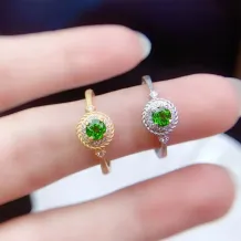 S925 Antique Gold/Silver Ring Setting for 4mm Round Ruby/Sapphire/Emerald