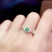 S925 Antique Gold/Silver Ring Setting for 4mm Round Ruby/Sapphire/Emerald