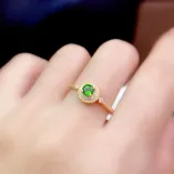 S925 Antique Gold/Silver Ring Setting for 4mm Round Ruby/Sapphire/Emerald