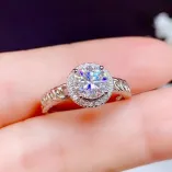 925 Sterling Silver Plated With 18k Gold Classic Solitaire Ring Setting For 6.5mm (1ct) Round Moissanite