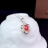 S925 Dual-Tone Gold Jewelry Set - Ring & Pendant for 5x7mm Oval Ruby/Sapphire