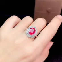 S925 Dual-Tone Gold Plated Ring Setting for 7x9mm Gemstones - Jewelry Making Base