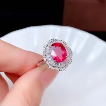 S925 Dual-Tone Gold Plated Ring Setting for 7x9mm Gemstones - Jewelry Making Base