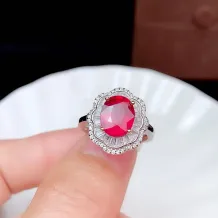 S925 Dual-Tone Gold Plated Ring Setting for 7x9mm Gemstones - Jewelry Making Base