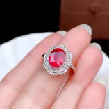 S925 Dual-Tone Gold Plated Ring Setting for 7x9mm Gemstones - Jewelry Making Base