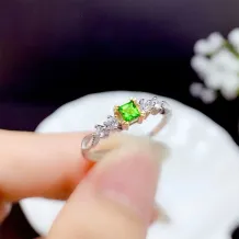 S925 Dual-Tone Gold Ring Setting - 3x3/4x4/5x5mm Square Ruby/Sapphire Mounting