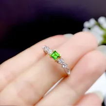 S925 Dual-Tone Gold Ring Setting - 3x3/4x4/5x5mm Square Ruby/Sapphire Mounting