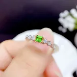 S925 Dual-Tone Gold Ring Setting - 3x3/4x4/5x5mm Square Ruby/Sapphire Mounting