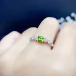 S925 Dual-Tone Gold Ring Setting - 3x3/4x4/5x5mm Square Ruby/Sapphire Mounting