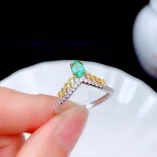 S925 Dual-Tone Gold Ring Setting 4x5mm Oval Ruby/Sapphire/Emerald, Fairycore Style