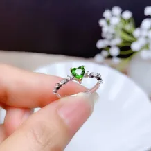 S925 Dual-Tone Gold Ring Setting - 5x5mm Heart-Shaped Gemstone Mounting