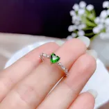 S925 Dual-Tone Gold Ring Setting - 5x5mm Heart-Shaped Gemstone Mounting