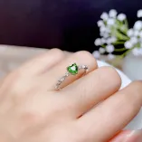 S925 Dual-Tone Gold Ring Setting - 5x5mm Heart-Shaped Gemstone Mounting