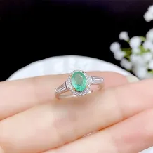 S925 Dual-Tone Gold Ring Setting - 5x7/6x8mm Oval Ruby/Sapphire/Emerald Mounting