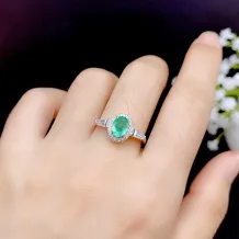 S925 Dual-Tone Gold Ring Setting - 5x7/6x8mm Oval Ruby/Sapphire/Emerald Mounting