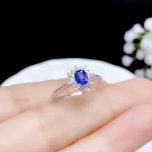 S925 Dual-Tone Gold Ring Setting for 4x5mm Oval Ruby/Sapphire/Emerald